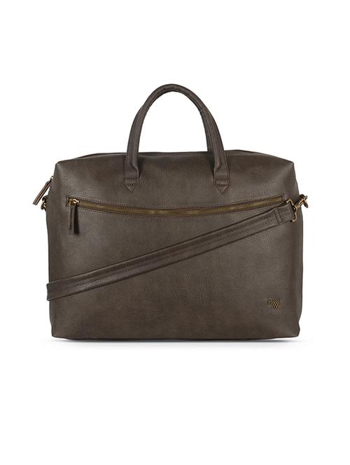 brown solids leatherette messenger bag - 21327486 - Very Small Image - 1
