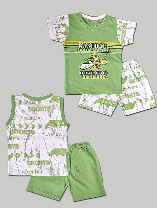 combo pack of 2 printed t-shirt & shorts set - 21331120 - Very Small Image - 1