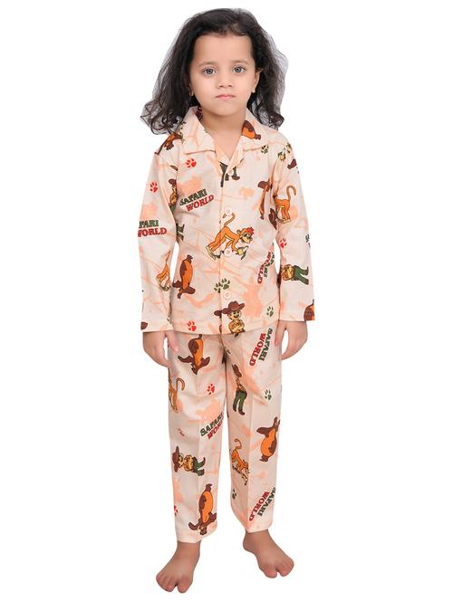 girls printed nightwear pyjama set - 21331144 - Very Small Image - 1