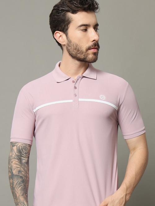 peach cotton blend plain tshirt - 21331181 - Very Small Image - 1