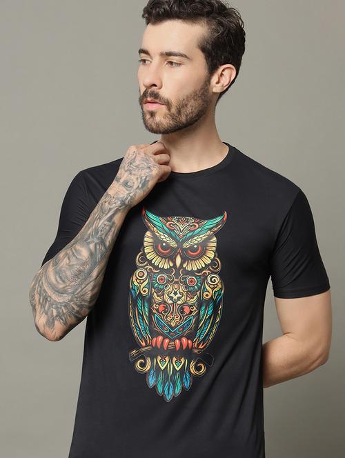 men front print short sleeves t-shirt - 21331200 - Very Small Image - 1