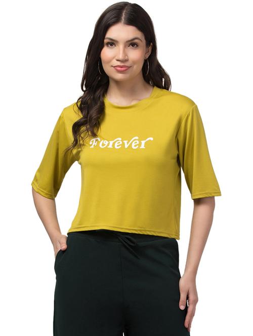 women yellow polyester regular t-shirt - 21333034 - Very Small Image - 1