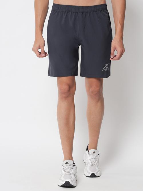 men mid rise solid sports shorts - 21333053 - Very Small Image - 1