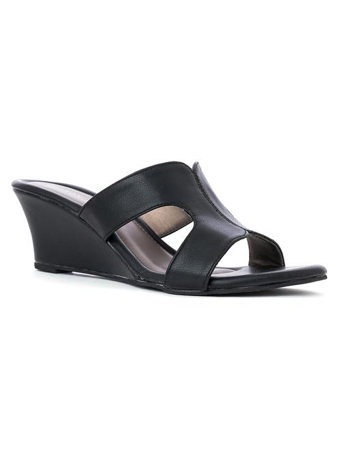 black leather slip on sandals - 21333187 - Very Small Image - 1