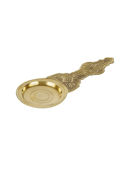 gold plated brass stand for dhoop - 21333206 - Very Small Image - 1