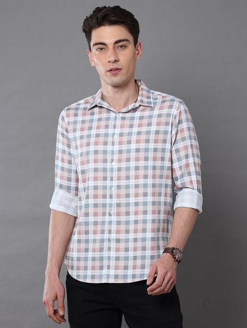 men checkered casual shirt - 21334475 - Very Small Image - 1