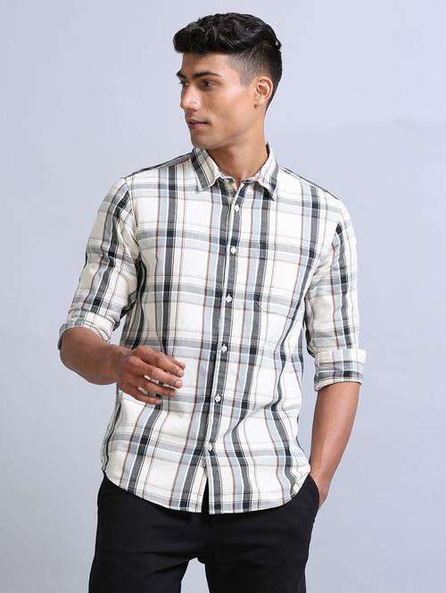 men checkered casual shirt - 21334511 - Very Small Image - 1