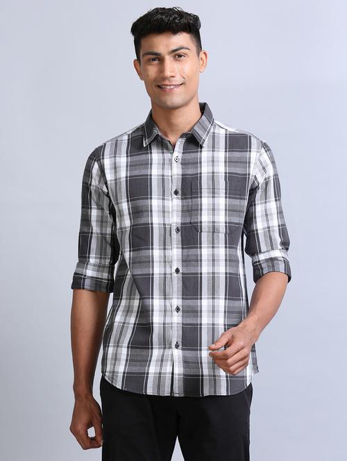 men checkered casual shirt - 21334515 - Very Small Image - 1