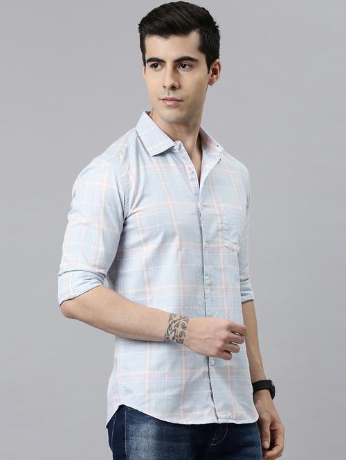 men checkered casual shirt - 21334521 - Very Small Image - 1