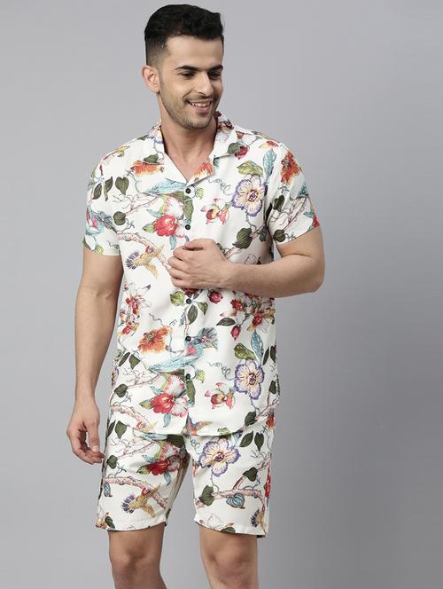 men printed cotton co-ord set - 21334620 - Very Small Image - 1