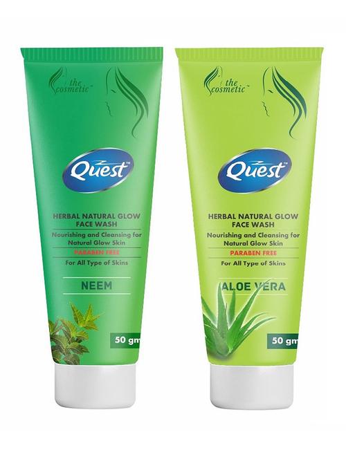 quest herbal natural glow neem &aloe vera face wash (50gm)(pack of 1) - 21334718 - Very Small Image - 1