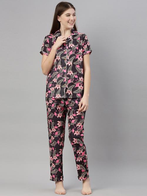 women printed pyjama nightwear set - 21334747 - Very Small Image - 1