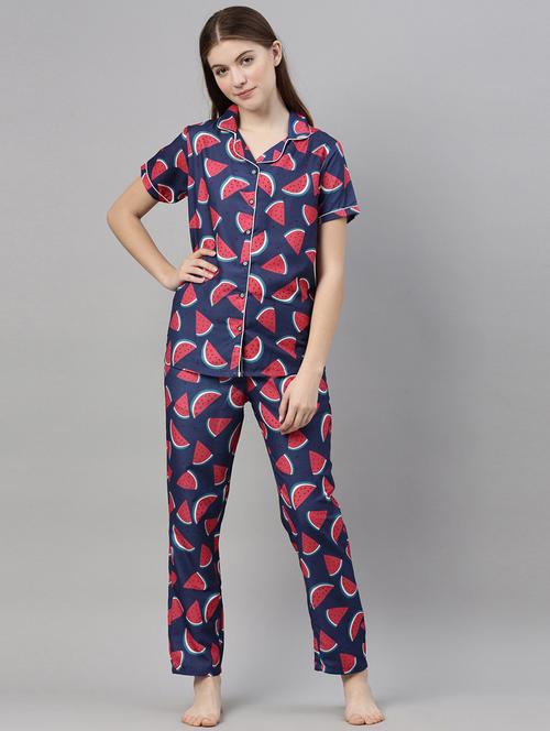 women printed pyjama nightwear set - 21334755 - Very Small Image - 1