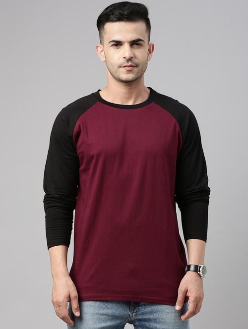 men round neck color block t-shirt - 21334882 - Very Small Image - 1