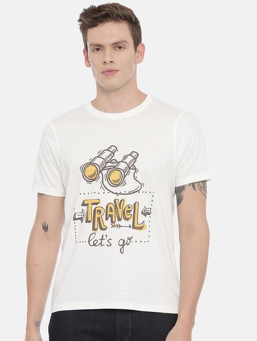 men round neck front print t-shirt - 21335046 - Very Small Image - 1