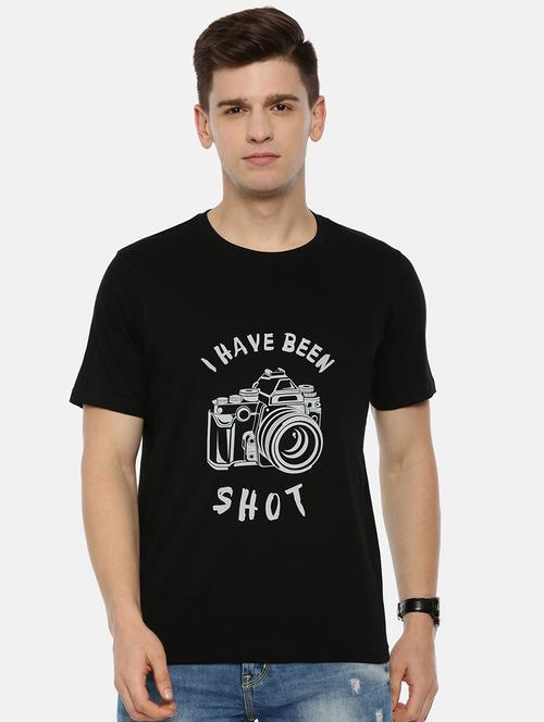 men round neck front print t-shirt - 21335079 - Very Small Image - 1