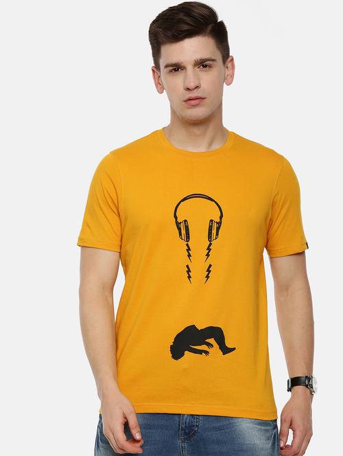 men round neck front print t-shirt - 21335087 - Very Small Image - 1