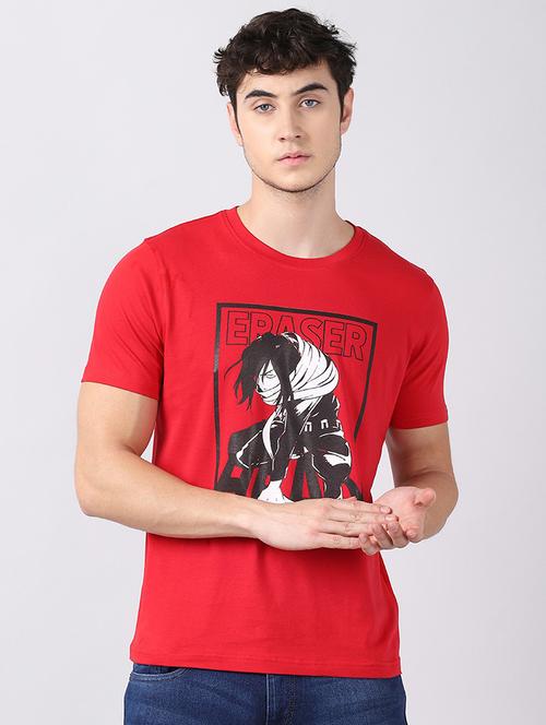 men round neck front print t-shirt - 21335195 - Very Small Image - 1