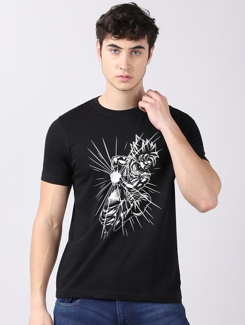 men round neck front print t-shirt - 21335197 - Very Small Image - 1