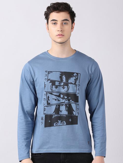 men round neck front print t-shirt - 21335224 - Very Small Image - 1