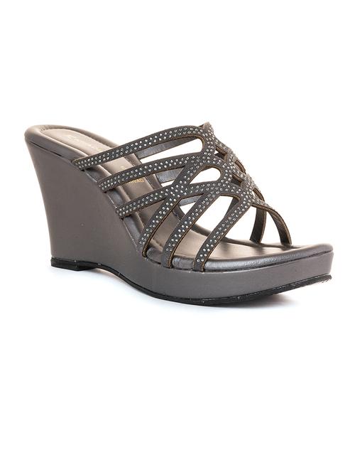 grey synthetic slip on sandals - 21335334 - Very Small Image - 1