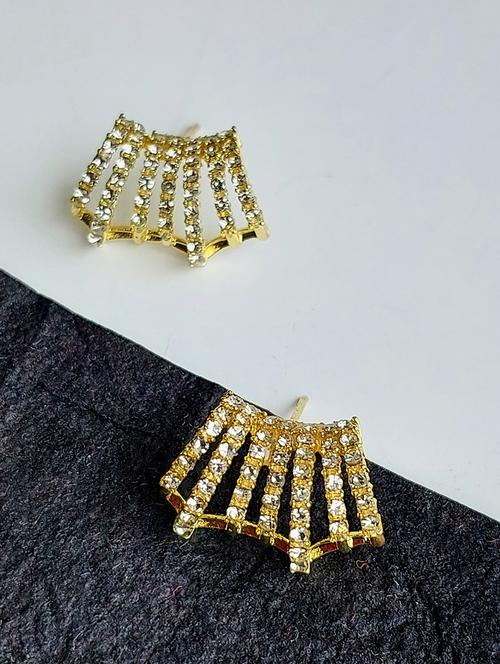 gold alloy studs earrings - 21336348 - Very Small Image - 1