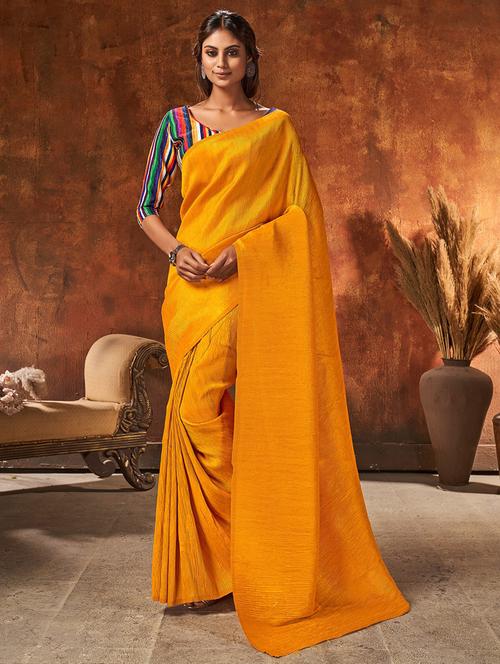 women yellow solids saree - 21336439 - Very Small Image - 1