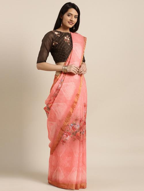 women printed saree with blouse - 21336474 - Very Small Image - 1