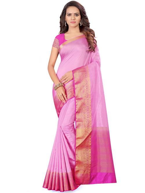 women solid with bordered saree - 21336615 - Very Small Image - 1
