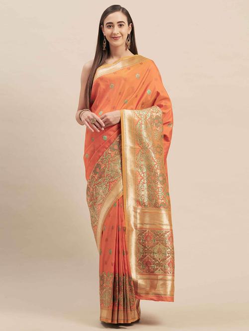 women self design kanjivaram saree with blouse - 21336707 - Very Small Image - 1