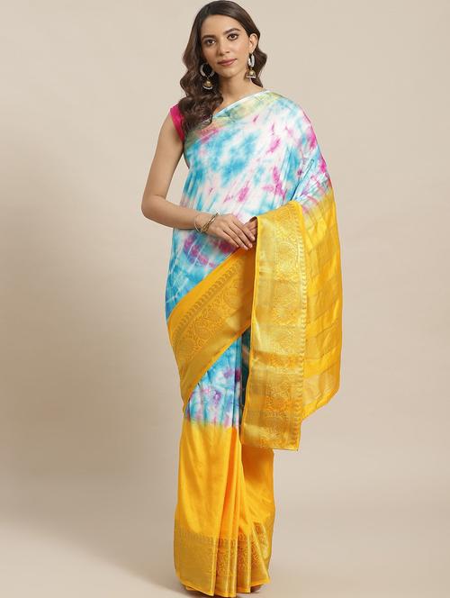 women tie & dye banarasi saree - 21336710 - Very Small Image - 1