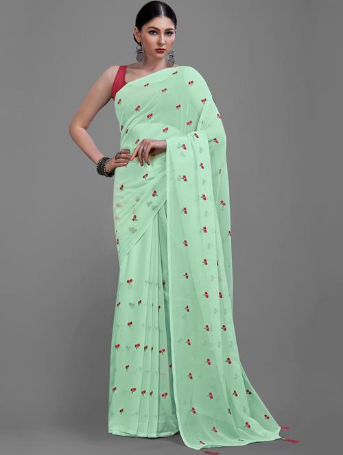 women printed saree with blouse - 21336760 - Very Small Image - 1
