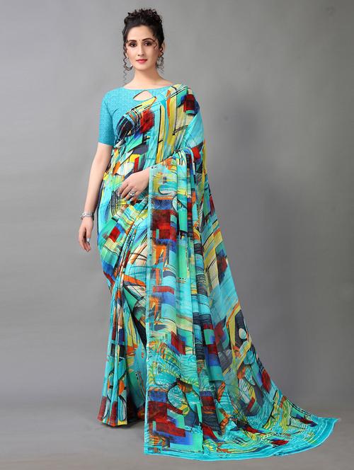 women printed saree with blouse - 21336839 - Very Small Image - 1