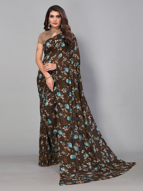 women printed saree with blouse - 21336928 - Very Small Image - 1