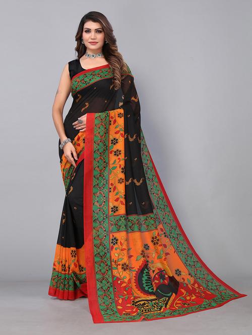 women printed saree - 21336985 - Very Small Image - 1