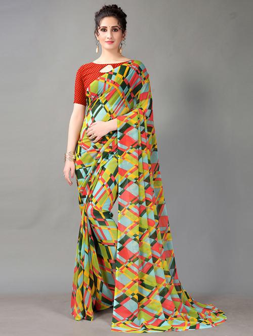 women printed saree with blouse - 21337027 - Very Small Image - 1