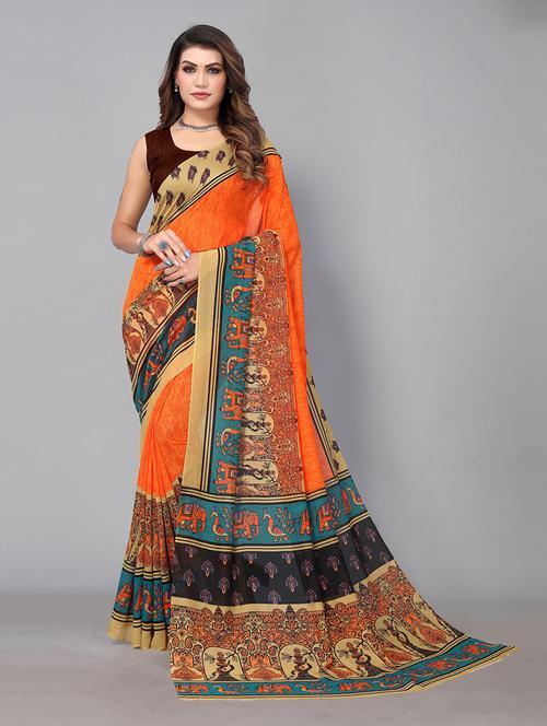 women multi color printed georgette saree - 21337112 - Very Small Image - 1