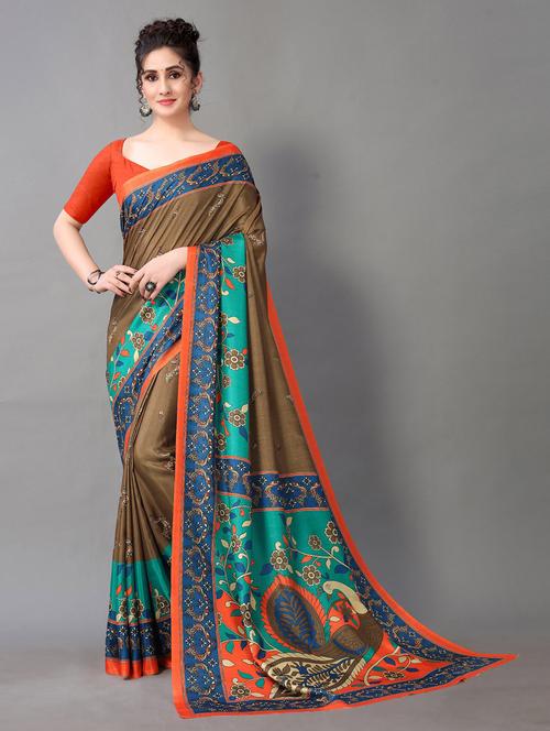 women printed saree - 21337257 - Very Small Image - 1