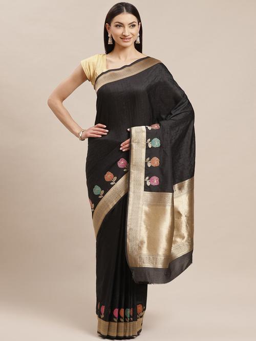 women solid with bordered saree - 21337276 - Very Small Image - 1