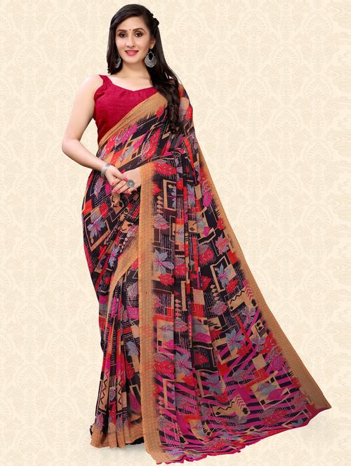 women printed saree - 21337278 - Very Small Image - 1