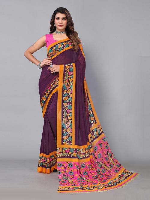 women printed saree with blouse - 21337280 - Very Small Image - 1