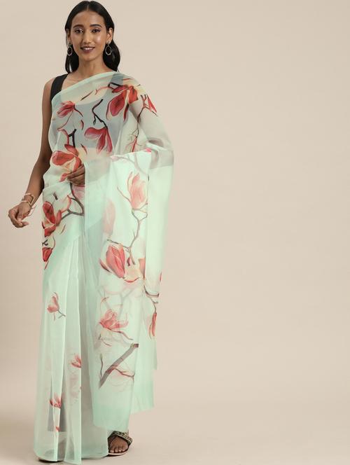 women printed saree with blouse - 21337321 - Very Small Image - 1