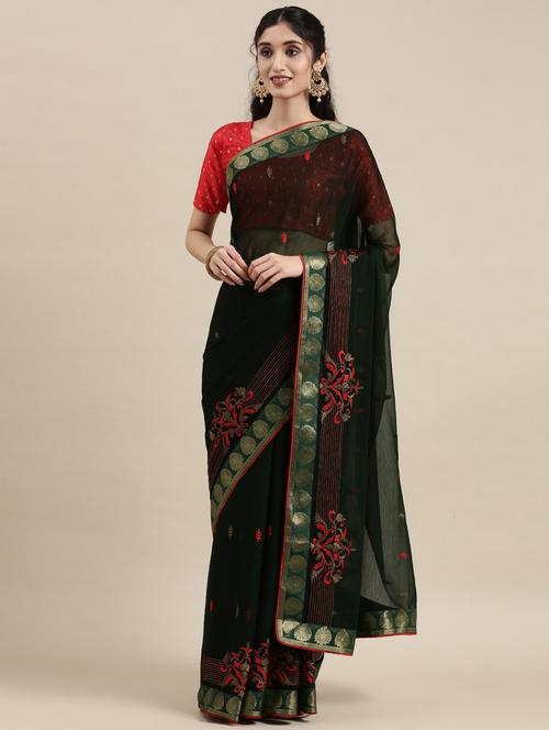women embroidered saree - 21337354 - Very Small Image - 1