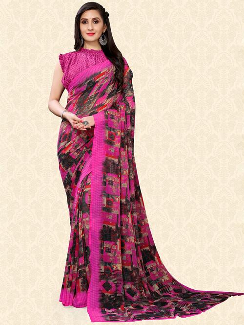 women printed saree with blouse - 21337492 - Very Small Image - 1