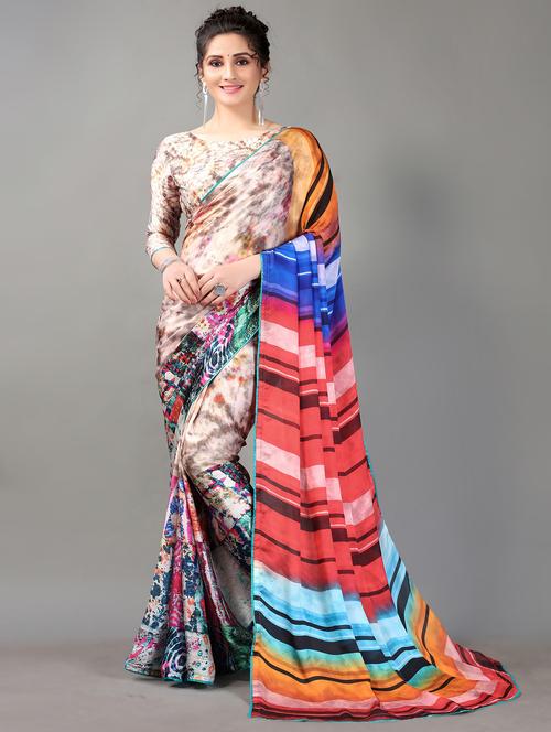 women printed saree - 21337513 - Very Small Image - 1