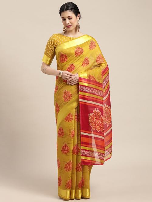 women printed saree with blouse - 21337543 - Very Small Image - 1