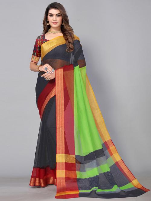 women printed saree with blouse - 21337620 - Very Small Image - 1