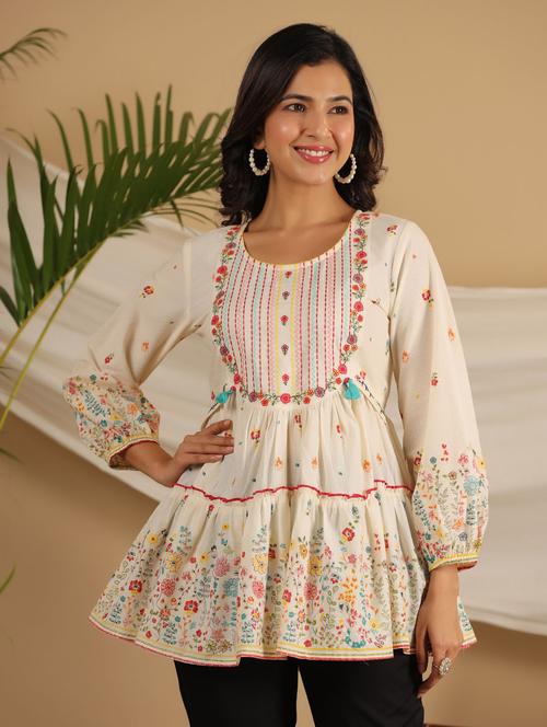 women embroidered detailed tiered tunic - 21337628 - Very Small Image - 1