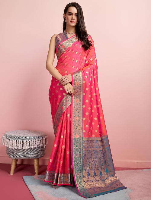 red kanjivaram saree with blouse - 21338187 - Very Small Image - 1