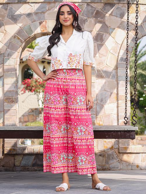 women white lapel neck co-ord set - 21338527 - Very Small Image - 1